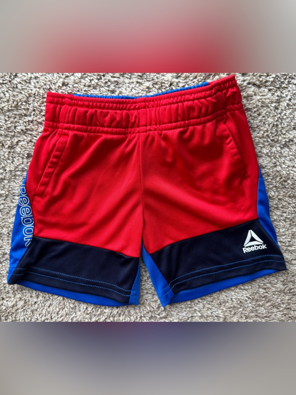 Reebok Toddler Athletic Shorts Red Blue Navy Size 12M